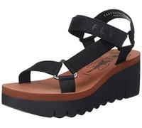 Fly London Femme YEFA726FLY Sandal, Black/Black/Brick, 38 EU