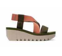 Fly London Femmes YABI922FLY Vert Rose Doré Cupido Cuir Sandales Talons