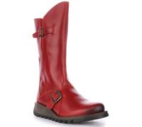 Fly London Mes 2 Bottes à boucle Femme, Rouge Red 001, 38 EU