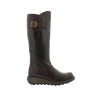 Fly London MOL 2 Bottes Compensées Cuir à Fermeture Éclair Mi-mollet
