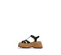 Fly London Women's COIL275FLY Sandal, Black, 38