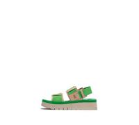 Fly London Women's SORU277FLY Sandal, Natural/bright green/bright green, 41