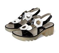 Fly London Women's TEWA573FLY Sandal, Black/white, 39