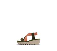 Fly London Femme YABI922FLY Sandal, Army Green/Tea Rose/Army Green, 37 EU