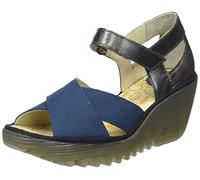 Fly London Women's Yent365fly Wedge Sandal, Bleu/graphite, 40 EU