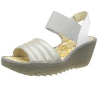Fly London Women's Yiko414fly Sandal, Silver Offwhite, 36 EU
