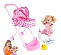 Fly Poussette pour - Jeu rôle pour bébé Nouveau-né | Deluxe Baby Doll Poussette Nursery Playset pour Petits Enfants