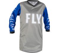 Fly Racing F-16, maillot enfants YM Gris/Bleu Gris/Bleu