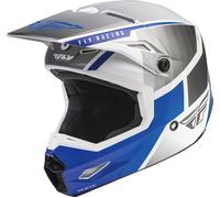 Fly Racing Kinetic Drift, casque cross pour enfants YL Blanc/Gris/Bleu Blanc/Gris/Bleu
