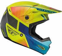 Fly Racing Kinetic Drift Casque de motocross, bleu-jaune, taille M pour homme