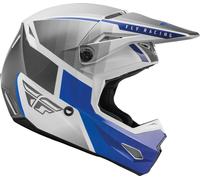 Fly Racing Kinetic Drift Youth Casque de motocross, blanc-turquoise-bleu, taille S