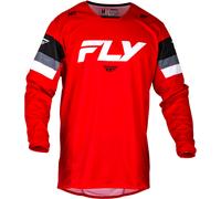 Fly Racing Kinetic Prix 2024 Maillot de motocross, blanc-rouge, taille M