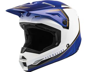 Fly Racing Kinetic Vision, casque croisé XL Blanc/Bleu/Or Blanc/Bleu/Or