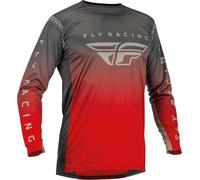 Fly Racing Lite 2023 Maillot de motocross, gris-rouge, taille M pour homme