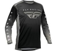 Fly Racing Lite 2023 Maillot de motocross, noir-gris, taille M pour homme