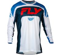Fly Racing Lite 2024 Maillot de motocross, blanc-rouge-bleu, taille M