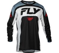 Fly Racing Lite 2024 Maillot de motocross, noir-gris-blanc, taille L