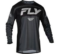Fly Racing Lite 2024 Maillot de motocross, noir-gris, taille M