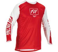 Fly Racing Lite Maillot de motocross, blanc-rouge, taille M