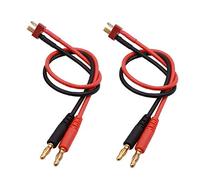 FLY RC 2Pcs Chargeur de Batterie Câble de Charge: Deans T-Plug Mâle à 4mm Bullet Banana (Fils Câbles Fils Plugs LiPo LiHV Life LiIon NiMH NiCd PB Charge de la Batterie)