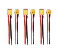 FLY RC 3Pairs XT30 Plug Male Female Connector with 100mm 16AWG Silicone Wire for RC LiPo Battery FPV Drone (XT30 Male Female Connectors) (XT30 Connectors)
