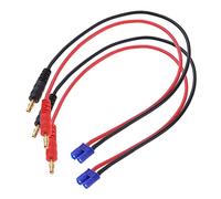 FLY RC EC2 mâle à 4 mm fiche Banane connecteur connecteur Adaptateur câble de Charge Plomb Fils de Test 16awg 11.8 Pouces pour Batterie RC Lipo (Pack de 2)
