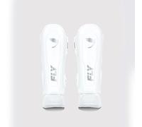 Fly Sports Premium Équipement de boxe et d'arts martiaux | Protège-tibias en cuir | Spectre M 2.0 (blanc, M)