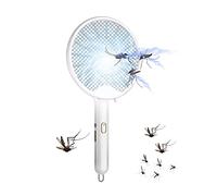 Fly Zapper, Tue-mouches électrique rechargeable par USB, Raquette pliable Bugg Zapper Cn Design anti-mistouch, 3000 volts Fly Zapper avec sécurité 3 couches et lampe UV pour insectes