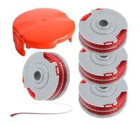 FLY021 Bobine de débroussailleuse et couvercle de bobine FLY060 pour Flymo Contour XT Mini Trim Power Trim Multi Trim, ligne de bobine à double alimentation automatique de 1,5 mm et couvercle (4
