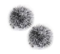 FLYAMAPIRIT Lot de 2 déflecteurs de vent pour microphone DJI Mic, filtre anti-vent à fourrure compatible avec DJI Lavalier Mic, couverture de microphone en fourrure d'isolation acoustique