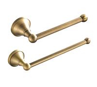 Flybath 2 pièces Ensemble d'accessoires de Salle de Bain - Anneau Porte-Serviettes et Porte-Papier hygiénique en Laiton fixé au Mur, brossé