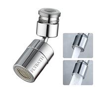 Flybath 360° Aérateur de Robinet Pivotant Économie d'eau Bubbler Buse Filtre 2 Modes Universal Mousseur Rotatif avec Adaptateur Fixation Prolongée Splash Proof pour Salle de Bain Cuisine