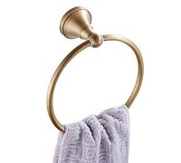 Flybath Anneau Porte-Serviette Rond en Laiton pour Porte-Serviette de Salle de Bain Serviette de Bain Suspendu fixé au Mur, Bronze brossé