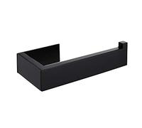 Flybath Porte-Papier Toilette sans Couvercle SUS 304 Acier Inoxydable Fini Noir Mat Salle de Bain Porte-Rouleau Mural Auto-adhésif