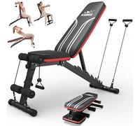 FLYBIRD Banc Musculation Pliable, Banc Réglable avec 8 Angles & 3 Hauteur Pieds, Capacité 318KG, Plat/Incliné/Décliné/Vertical pour Entraînement Corps Complet à la Maison & au Bureau