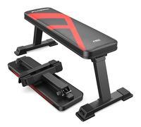 FLYBIRD Banc Plat, Banc Plat Pliable pour Haltères, Stable pour Tous Types d’Entraînement enForce & Développé Couché, Facile à Assembler pour Domicile, 300kg Capacité Max