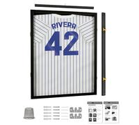 flybold Vitrine en jersey - Grande vitrine souvenir en jersey - Protection UV à 98 % en acrylique antidécoloration - Kit d'encadrement pour maillot de football, baseball, basketball, football,