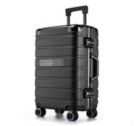 FLYBUG YAOSHER La Valise est dotée de Roues universelles Qui Peuvent être Facilement rétractées et possède Une Grande capacité de Stockage, ce Qui la Rend adaptée aux Voyages.(Noir 22 Pouces)