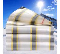 Flycn Cover All Bâche à Oeillets, 1.5x20m 220g/m², Bâche de Protection pour Bois, Meubles de Jardin, Voitures, Piscines, Bateaux, Camping, Bâche Imperméable et Indéchirable PE Or argenté