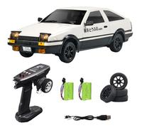 FLYCOLOR 1:18 AE86 Modèle LD1801 RC Drift Car 1/18 2.4G Télécommande sur Route ESP Gyroscope LED Mini RC Racing Cars (Blanc)