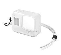 Flycoo2 Silicone Housse Etui pour GoPro Hero 8 Black Noir Protection avec Sangle Anti-Choc Anti-Rayure (Blanc)