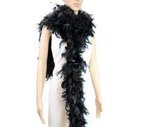 Flydreamfeathers Boa en plumes de 80 g - Longueur : 2 m - 10 couleurs - Idéal pour les fêtes, mariages, Halloween, décoration de sapin de Noël 72 inch long, 80 gram weight noir