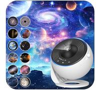 FlyEagle Projecteur de galaxie pour chambre à coucher, projecteur d'image HD, bouton réglable, 13 disques de film, projecteur de planétarium, rotation à 360 °, minuterie 1/2h, projecteur de contrôle