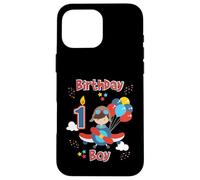 Flyer d'avion pour fête d'anniversaire pour garçons d'un an Coque pour iPhone 16 Pro Max