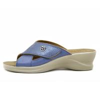 FlyFlot 96J80BL Sandales pour femme, en cuir synthétique, bleu ciel avec sangle, semelle intérieure en cuir véritable, talon moyen 5 cm, FlyFlot, Bleu ciel, 35 EU