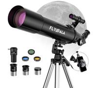 FlyGala Télescope astronomique haute puissance 30X-750X pour enfants, ouverture de 8 à 12,80 mm, longueur focale de 600 mm, télescope astronomique pour adultes haute puissance, télescopes d'astronomie