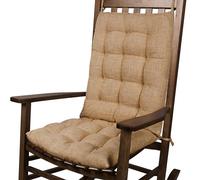 FlyGulls Lot de 2 coussins de chaise à bascule - Coussins de chaise d'intérieur - Dossier haut et coussin d'assise - Lin kaki