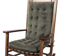 FlyGulls Lot de 2 coussins de chaise à bascule en velours pour intérieur - Gris