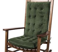 FlyGulls Lot de 2 coussins de chaise à bascule en velours pour intérieur - Vert