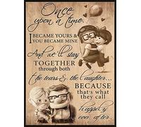 Flyhaw Affiche « To My Wife » Carl and Ellie Once Upon a Time I Became Yours You Became Mine - Plaque en métal vintage - Décoration d'intérieur pour salon ou magasin - 20,3 x 30,5 cm